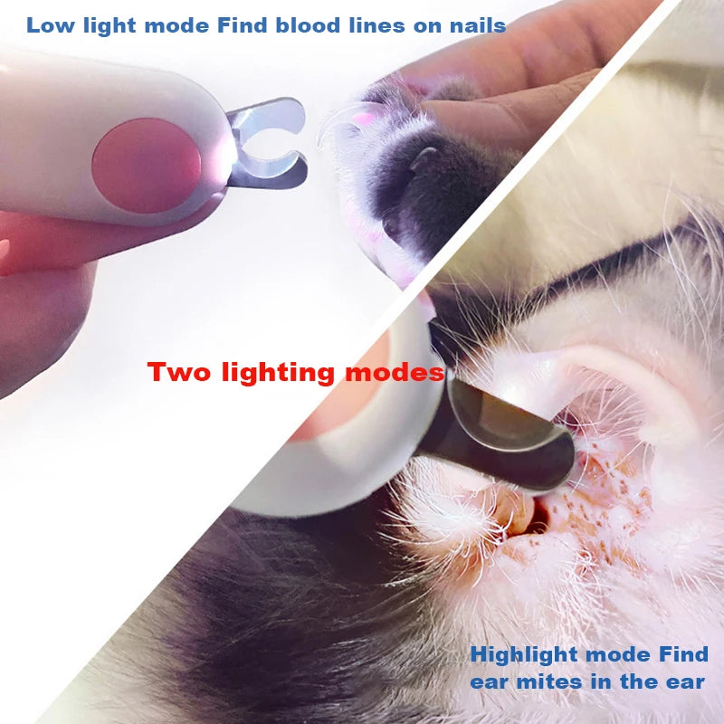 Cortador de unhas profissional para animais de estimação com luz LED
