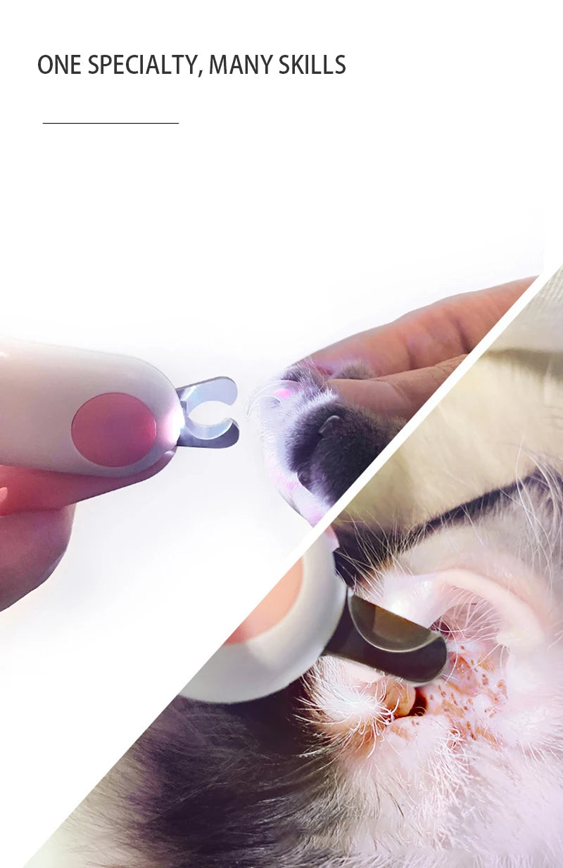 Cortador de unhas profissional para animais de estimação com luz LED