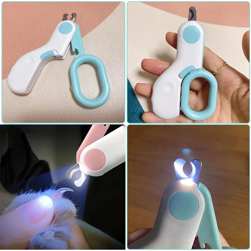 Cortador de unhas profissional para animais de estimação com luz LED