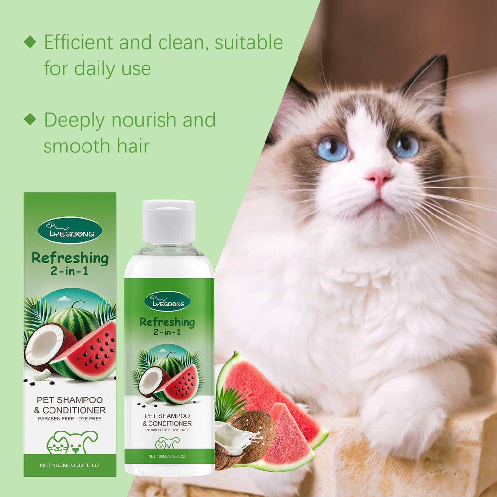 Shampoo 2 em 1 para animais de estimação, sabonete líquido para banho e corpo