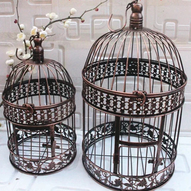 Gaiola de ferro para pássaros, decoração de casamento com gaiola de ferro