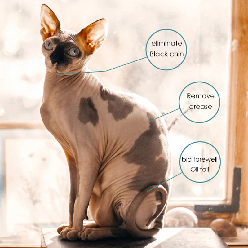 Gel de Banho para Gatos Canadian Sphynx, Shampoo e Sabonete Líquido