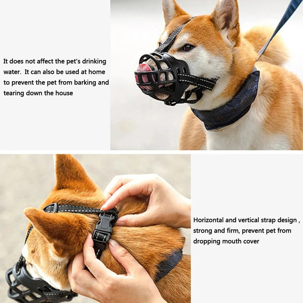 Focinheira de proteção respirável e confortável para cães