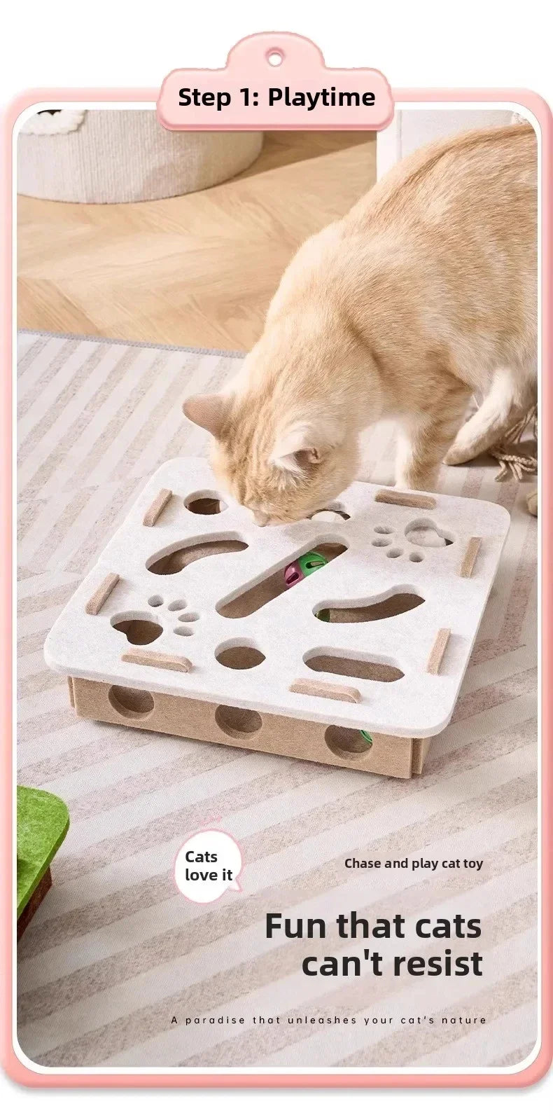 Quebra-Cabeça para Gatos em Feltro