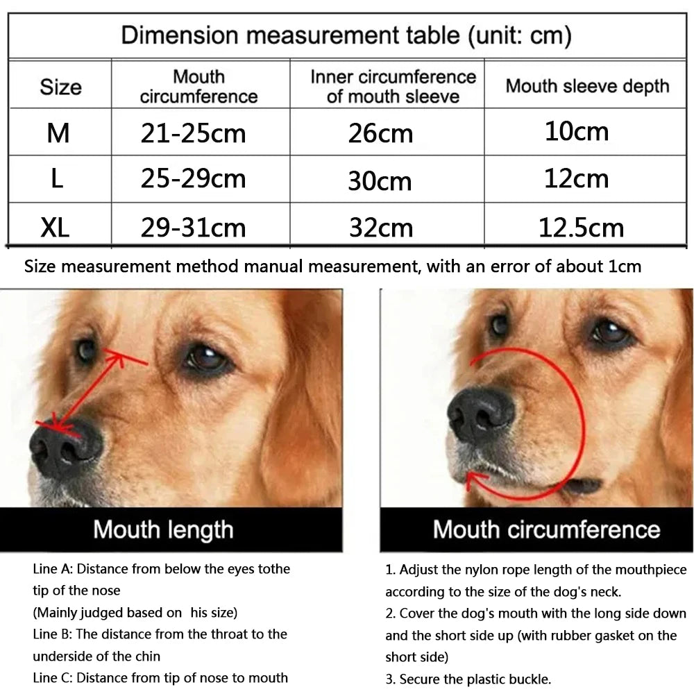 Focinheira de proteção respirável e confortável para cães