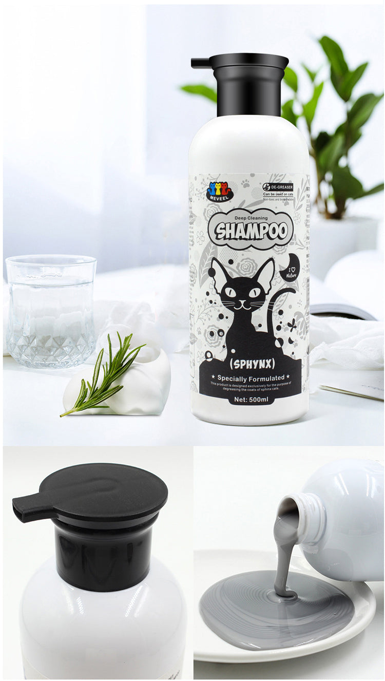 Gel de Banho para Gatos Canadian Sphynx, Shampoo e Sabonete Líquido