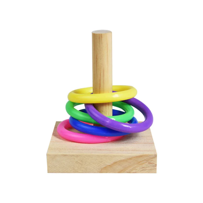 Conjunto de brinquedos para treinamento de pássaros, quebra-cabeça de blocos