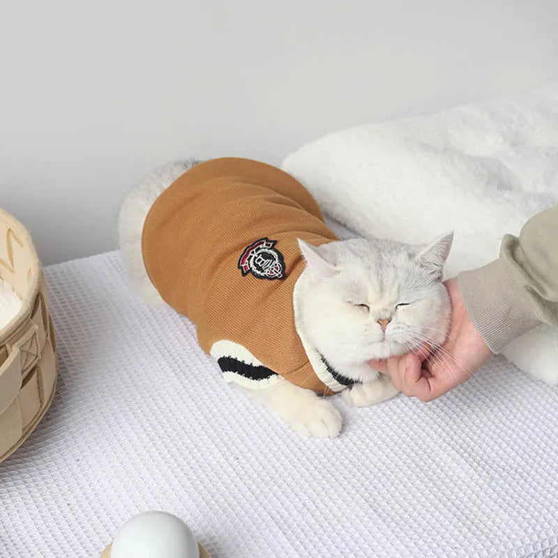 Suéter de inverno com estampa de gato e Cão