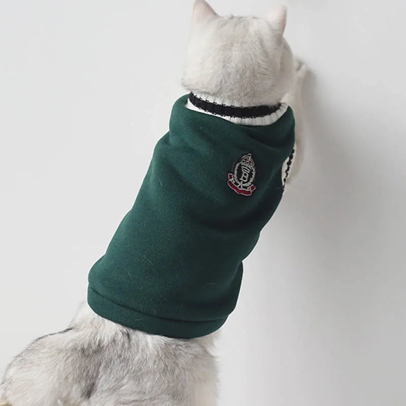 Suéter de inverno com estampa de gato e Cão