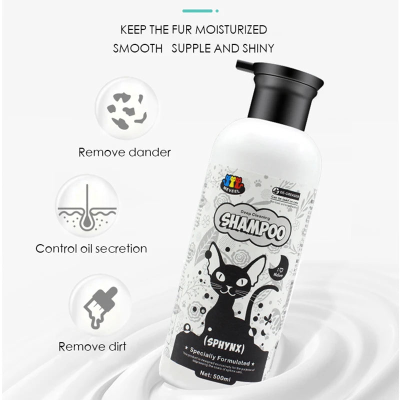 Gel de Banho para Gatos Canadian Sphynx, Shampoo e Sabonete Líquido