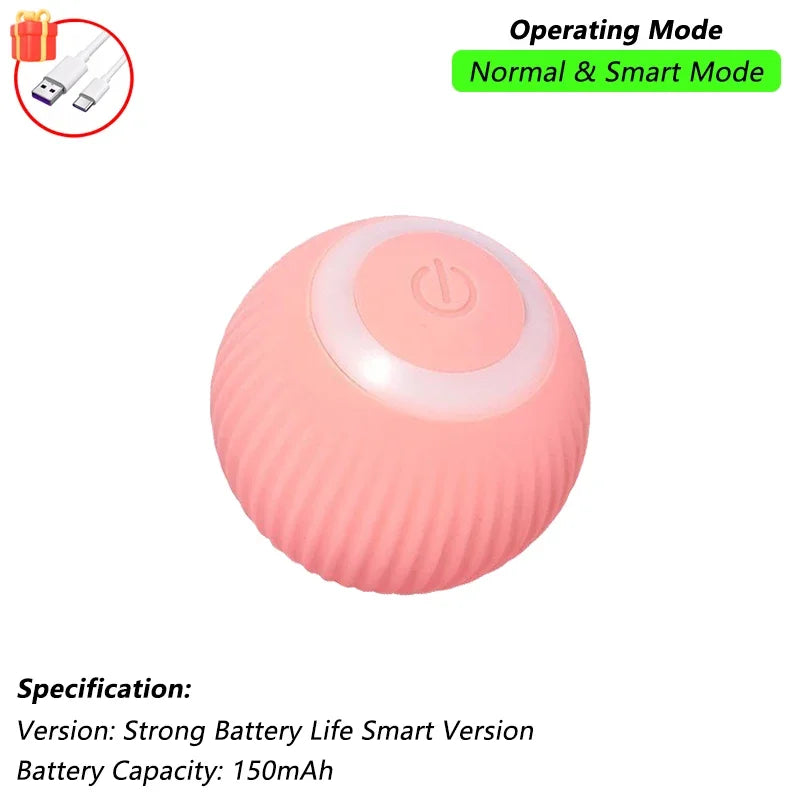 Bola interativa para cães e gatos, bola rolante automática com cauda falsa