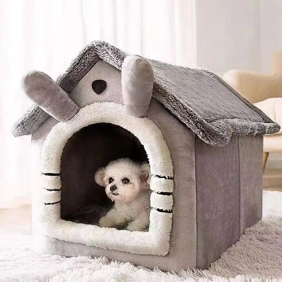 Cama estilo casinha para cães