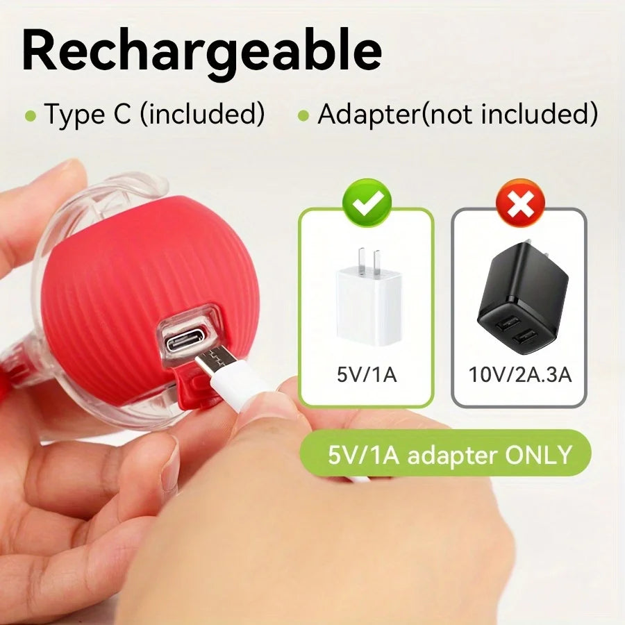 Bola interativa para cães e gatos, bola rolante automática com cauda falsa