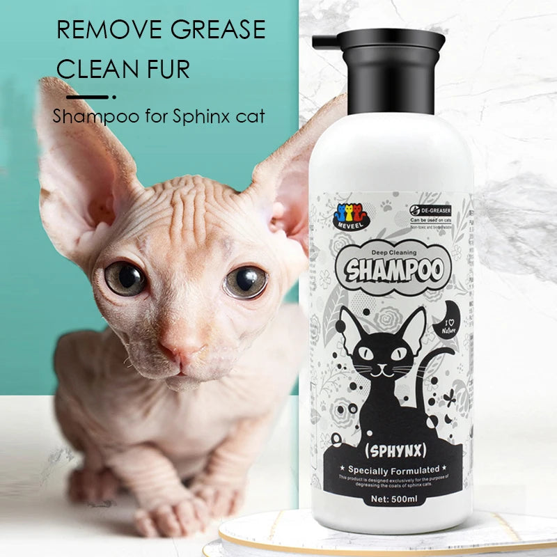 Gel de Banho para Gatos Canadian Sphynx, Shampoo e Sabonete Líquido