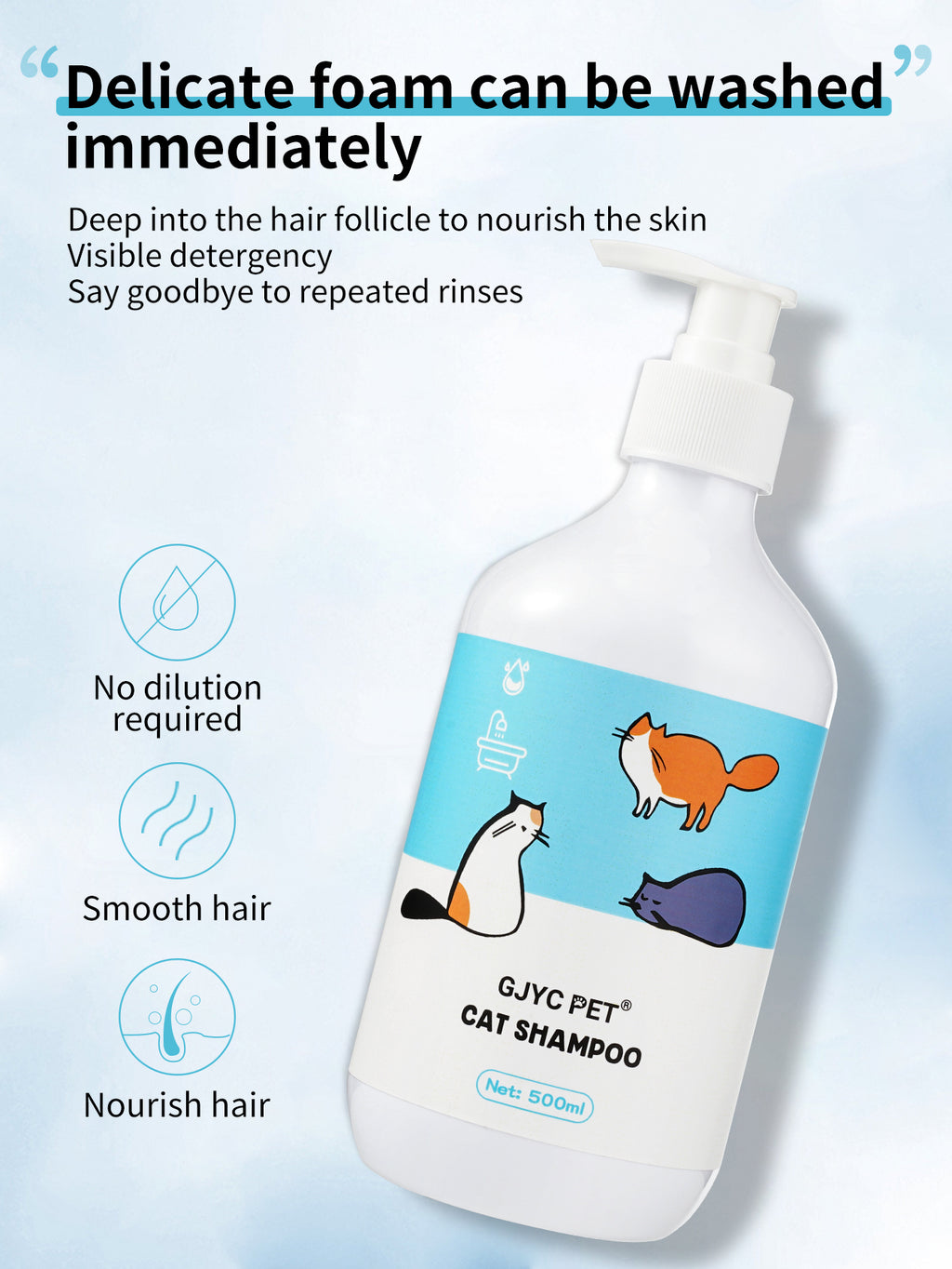 Shampoo Desodorizante para Cães e Gatos 500ml com Fragrância Prolongada