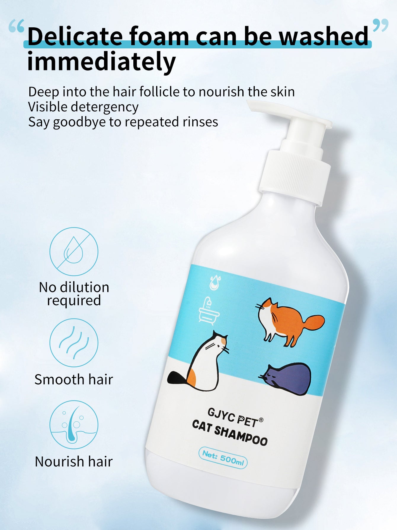 Shampoo Desodorizante para Cães e Gatos 500ml com Fragrância Prolongada