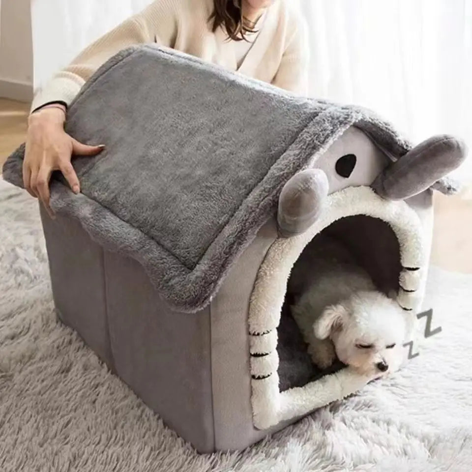 Cama estilo casinha para cães