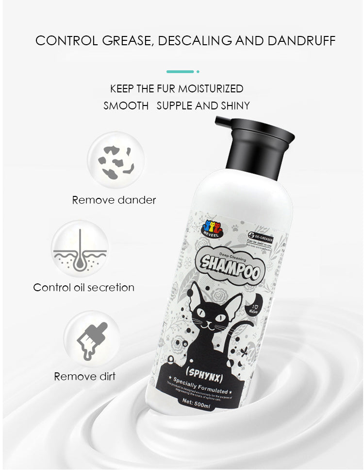 Gel de Banho para Gatos Canadian Sphynx, Shampoo e Sabonete Líquido