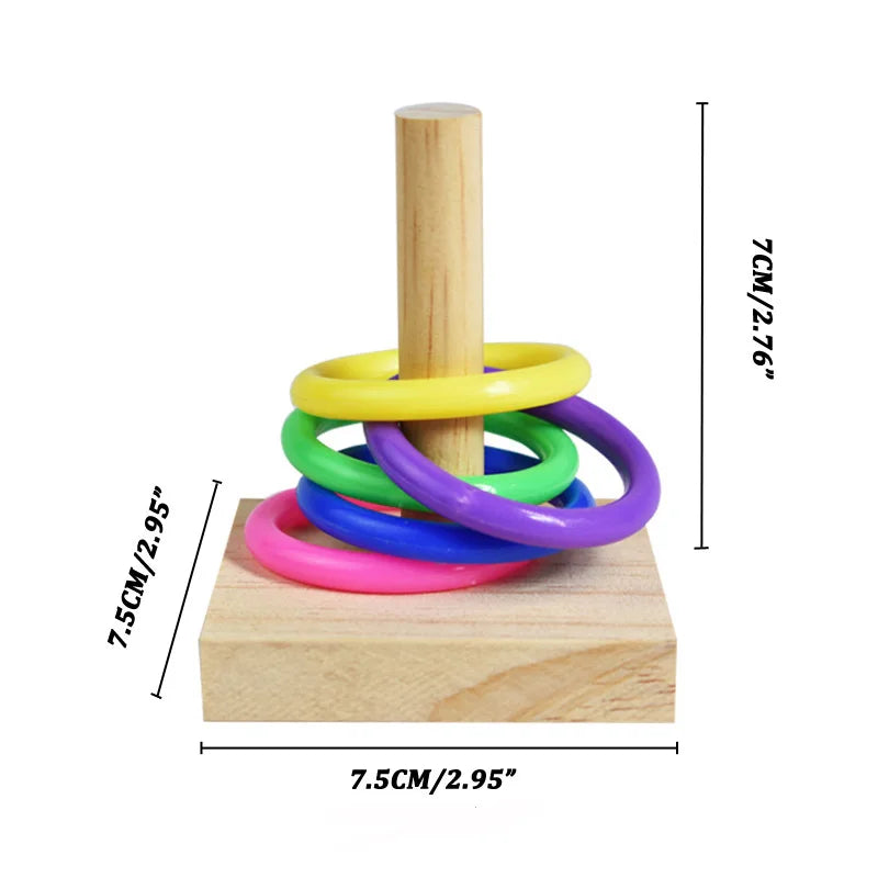 Conjunto de brinquedos para treinamento de pássaros, quebra-cabeça de blocos