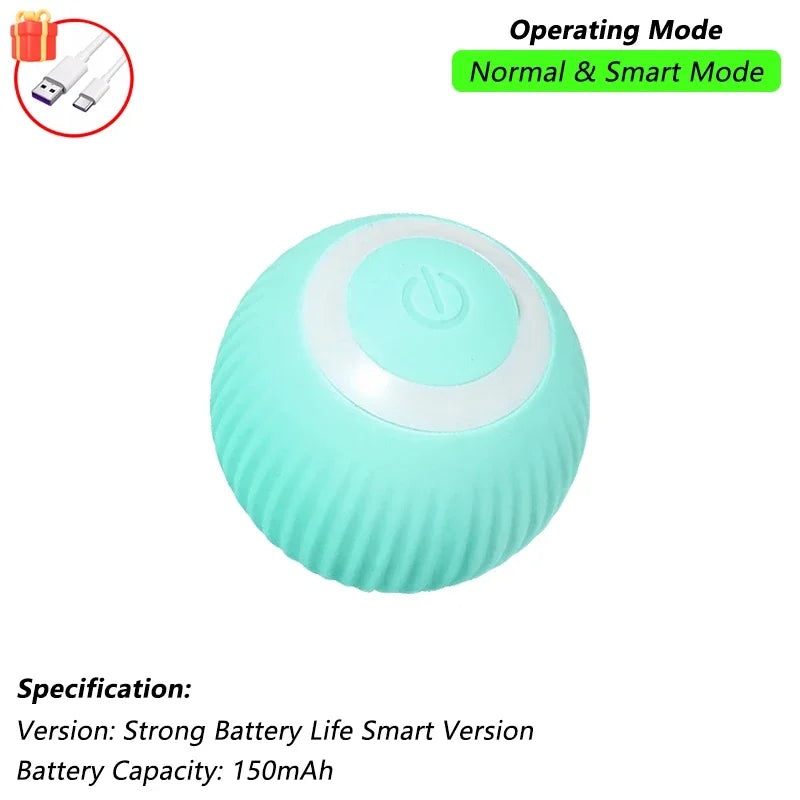 Bola interativa para cães e gatos, bola rolante automática com cauda falsa