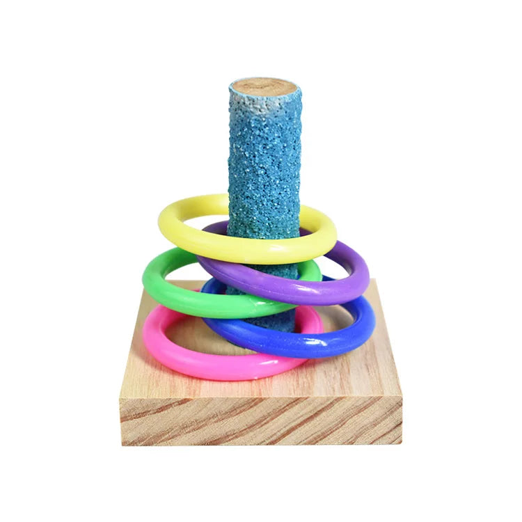 Conjunto de brinquedos para treinamento de pássaros, quebra-cabeça de blocos